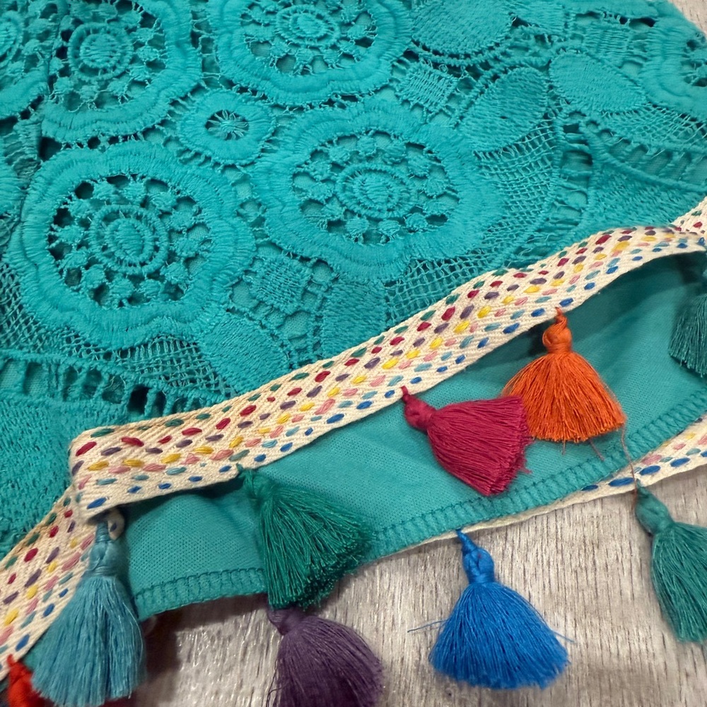 Judith March Green High Waist Shorts with Playful Tassels - Picture 7 of 9